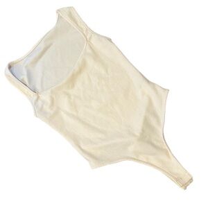 Cream square neck sleeveless bodysuit